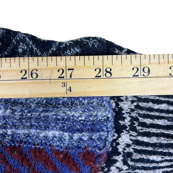 Free People Patchwork Cowl Neck Sweater M | Oversized Fair Isle Boho Knit Grunge - Picture 7 of 15